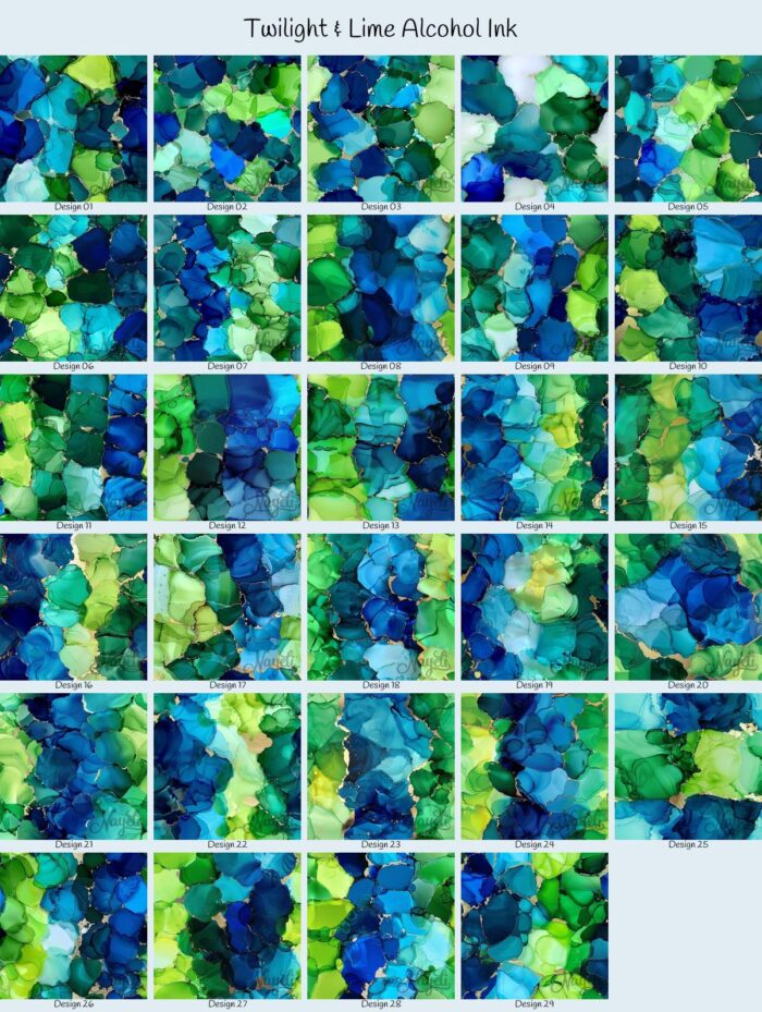 Twilight & Lime Alcohol Ink – Bild 1