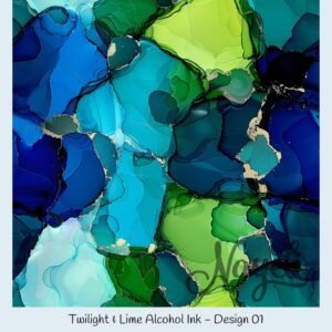 Twilight & Lime Alcohol Ink – Bild 2