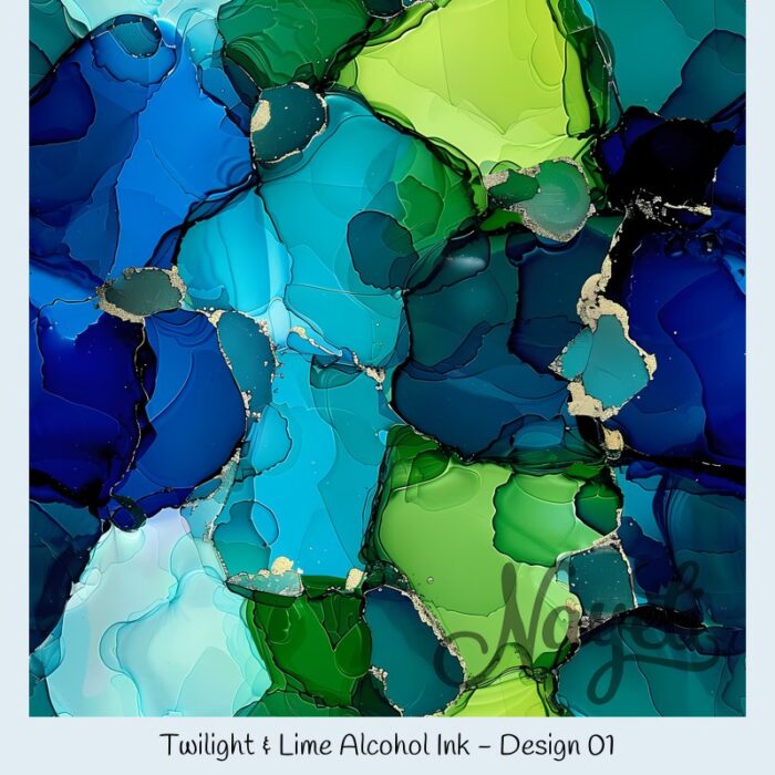 Twilight & Lime Alcohol Ink – Bild 2
