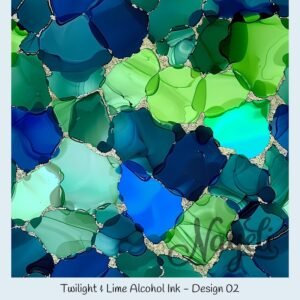 Twilight & Lime Alcohol Ink – Bild 3