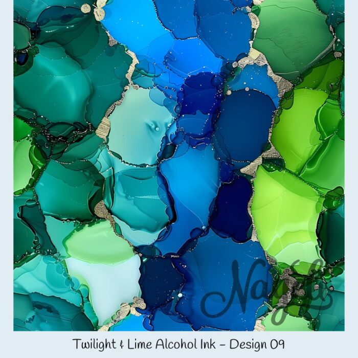 Twilight & Lime Alcohol Ink – Bild 10