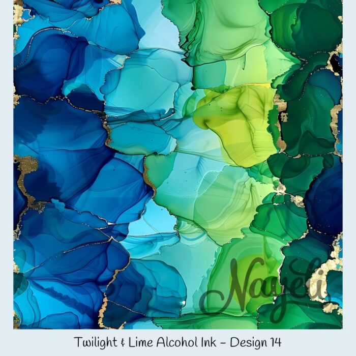 Twilight & Lime Alcohol Ink – Bild 15