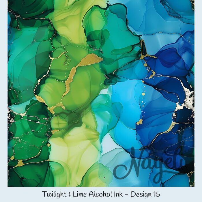 Twilight & Lime Alcohol Ink – Bild 16
