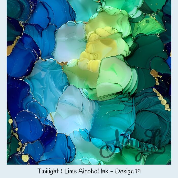 Twilight & Lime Alcohol Ink – Bild 20