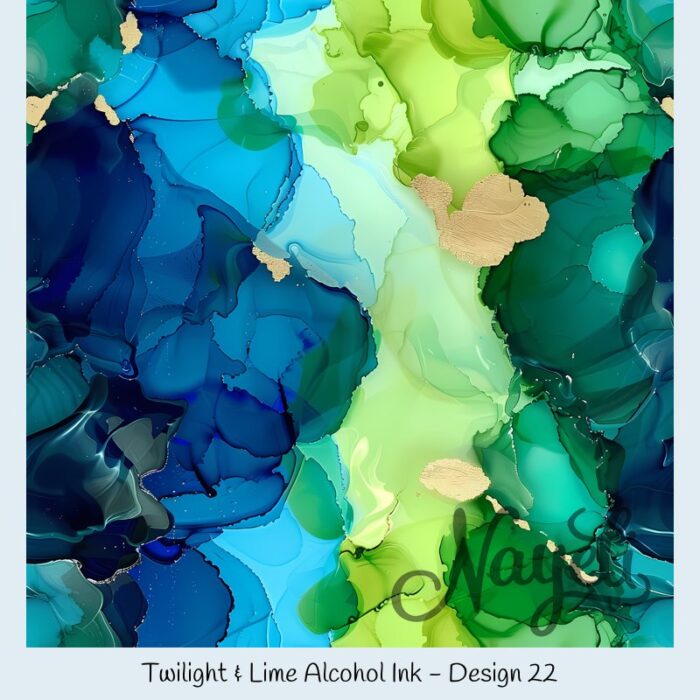 Twilight & Lime Alcohol Ink – Bild 23