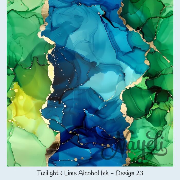 Twilight & Lime Alcohol Ink – Bild 24