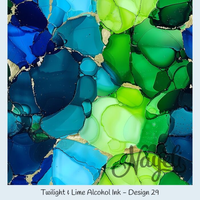 Twilight & Lime Alcohol Ink – Bild 30