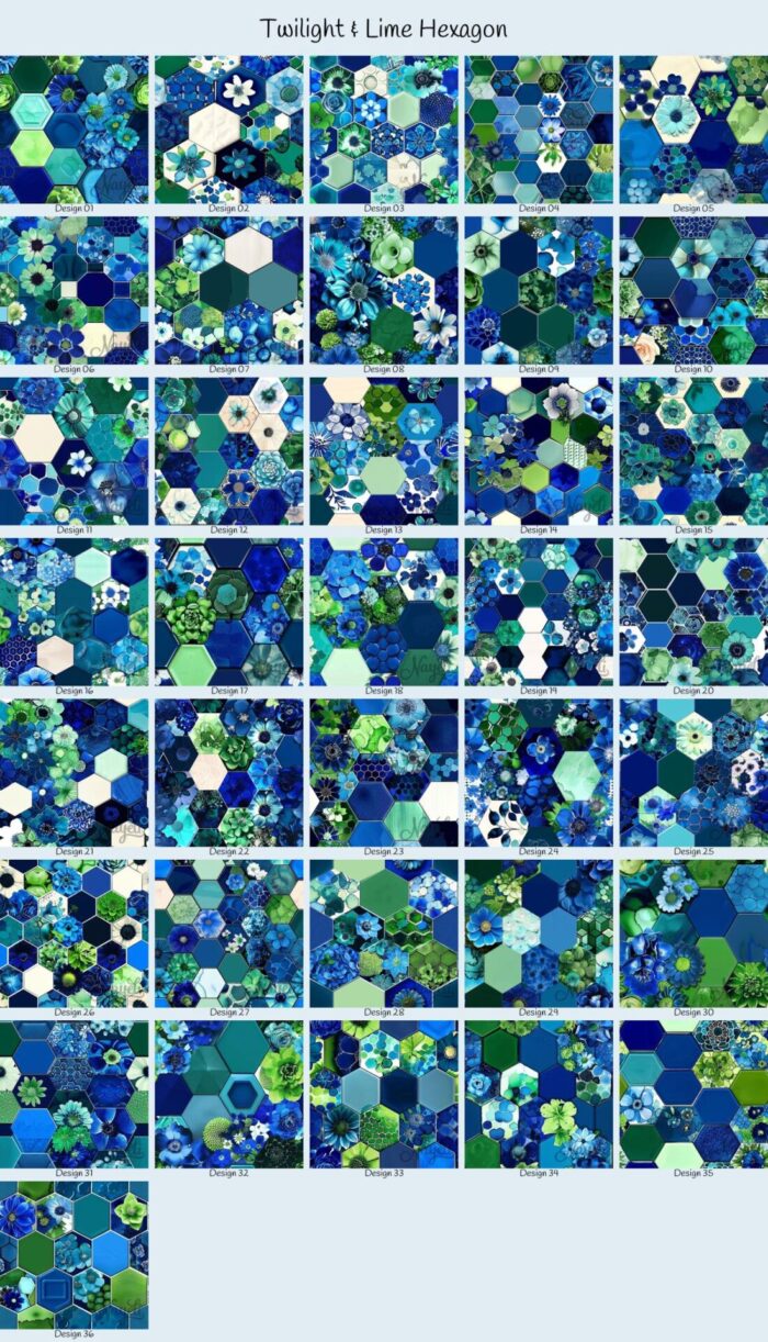 Twilight & Lime Hexagon – Bild 1