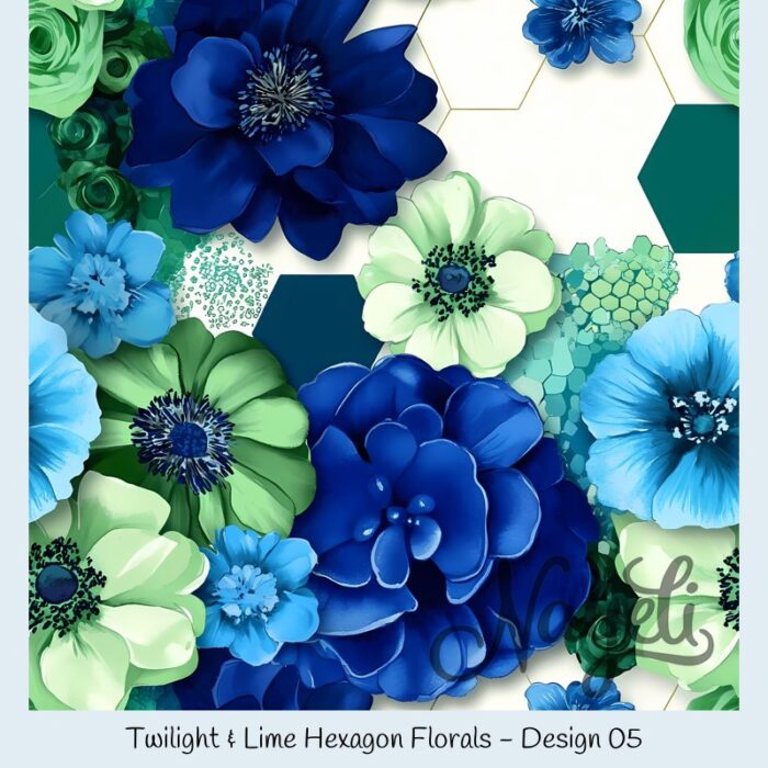 Twilight & Lime Hexagon Florals – Bild 6