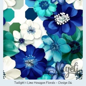 Twilight & Lime Hexagon Florals – Bild 7