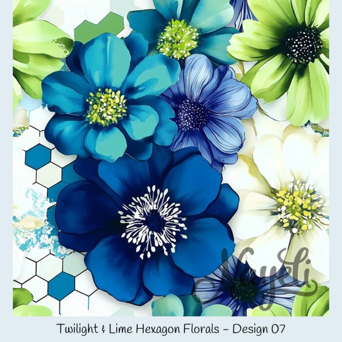 Twilight & Lime Hexagon Florals – Bild 8