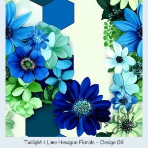 Twilight & Lime Hexagon Florals – Bild 9
