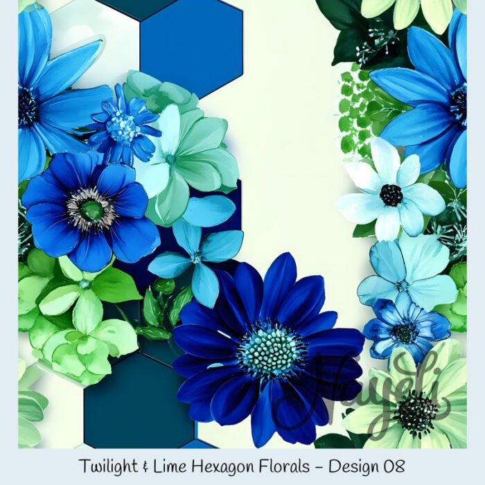 Twilight & Lime Hexagon Florals – Bild 9