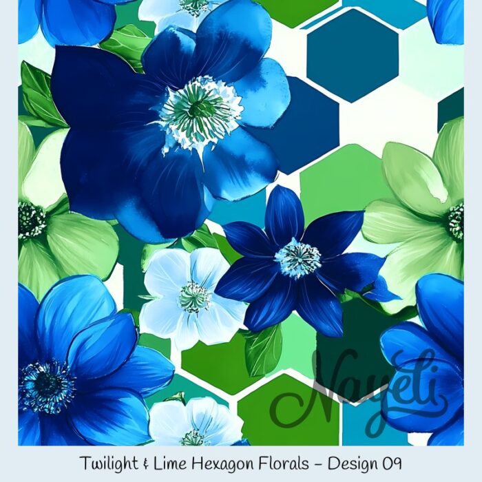 Twilight & Lime Hexagon Florals – Bild 10
