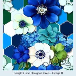 Twilight & Lime Hexagon Florals – Bild 12