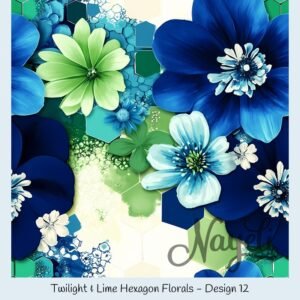 Twilight & Lime Hexagon Florals – Bild 13