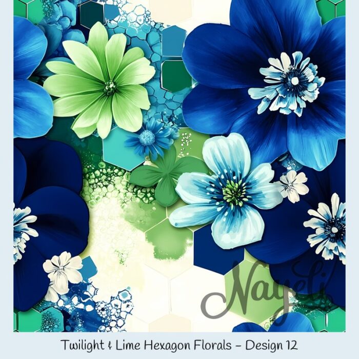 Twilight & Lime Hexagon Florals – Bild 13