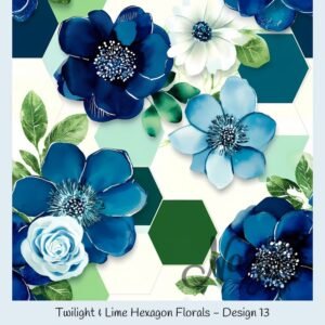 Twilight & Lime Hexagon Florals – Bild 14