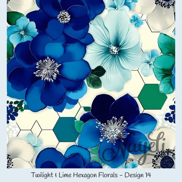 Twilight & Lime Hexagon Florals – Bild 15