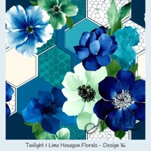 Twilight & Lime Hexagon Florals – Bild 17