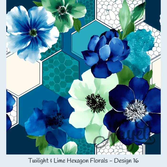 Twilight & Lime Hexagon Florals – Bild 17