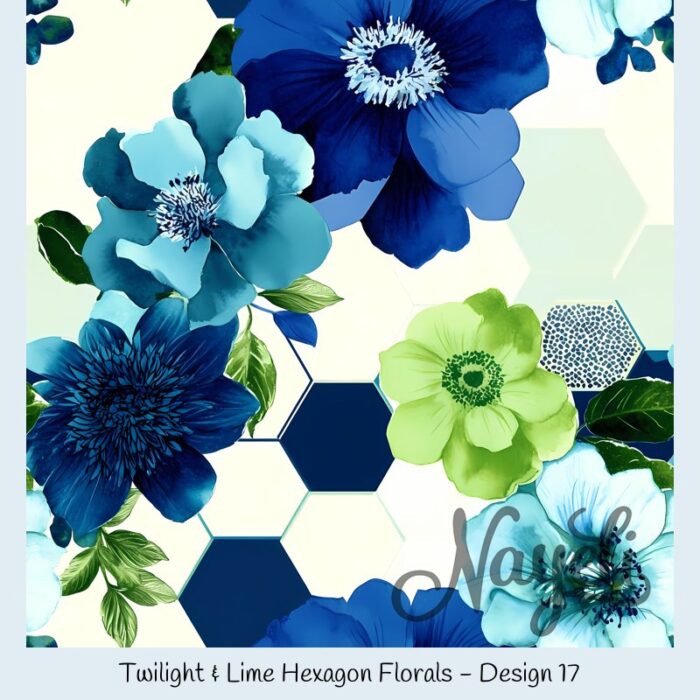 Twilight & Lime Hexagon Florals – Bild 18