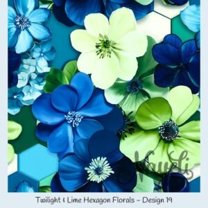 Twilight & Lime Hexagon Florals – Bild 20