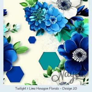 Twilight & Lime Hexagon Florals – Bild 21