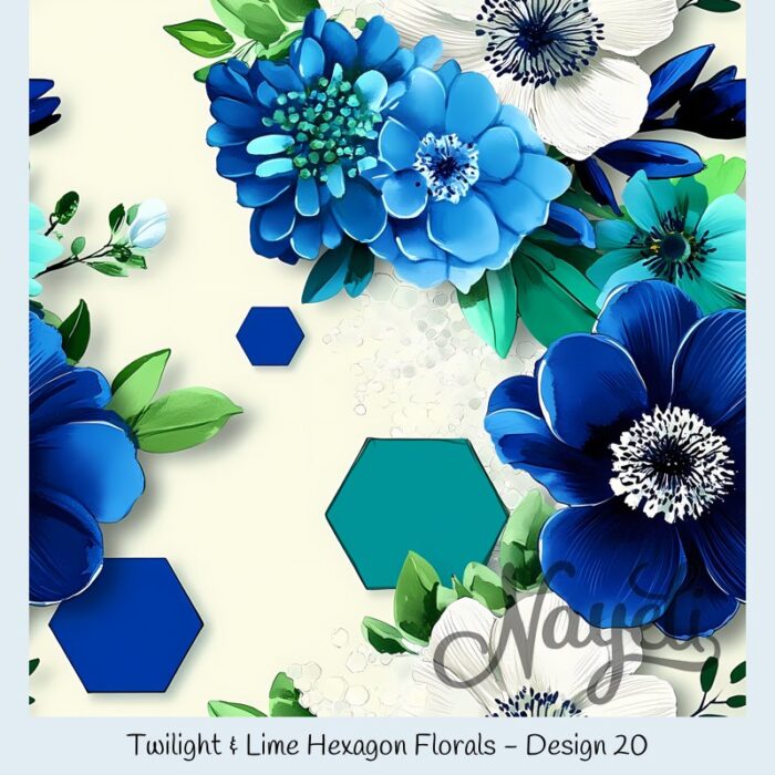 Twilight & Lime Hexagon Florals – Bild 21
