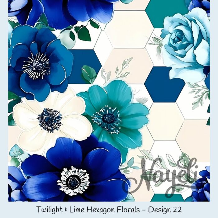 Twilight & Lime Hexagon Florals – Bild 23