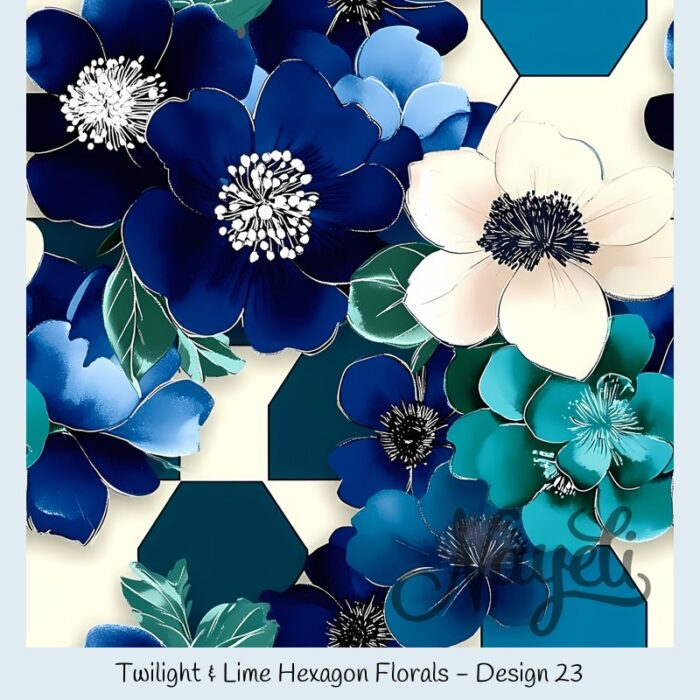 Twilight & Lime Hexagon Florals – Bild 24