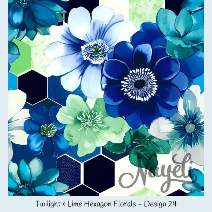 Twilight & Lime Hexagon Florals – Bild 25