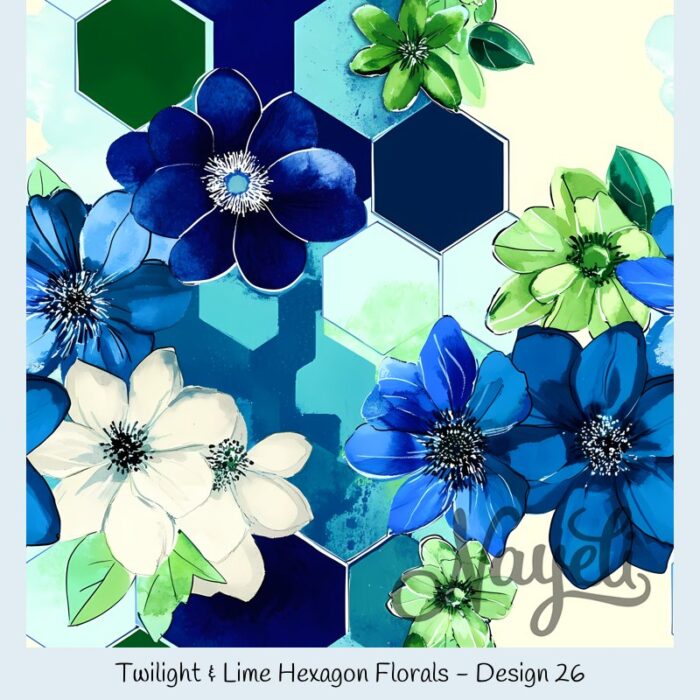 Twilight & Lime Hexagon Florals – Bild 27