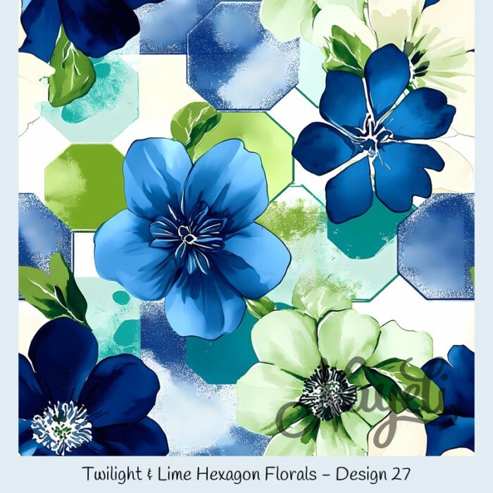 Twilight & Lime Hexagon Florals – Bild 28