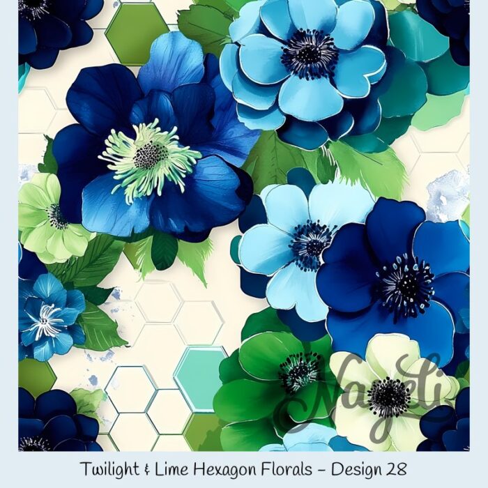 Twilight & Lime Hexagon Florals – Bild 29