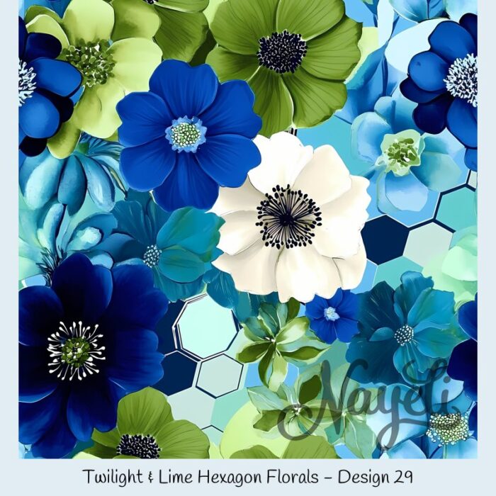 Twilight & Lime Hexagon Florals – Bild 30