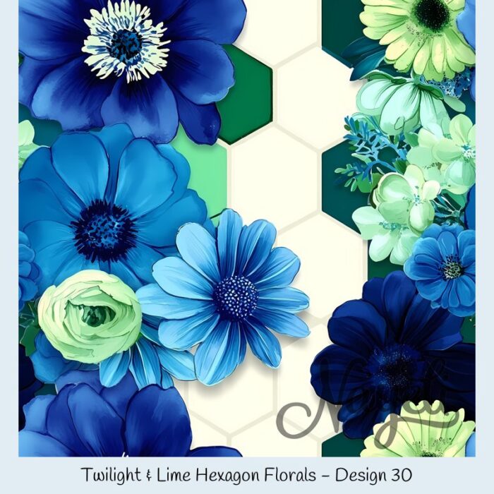 Twilight & Lime Hexagon Florals – Bild 31
