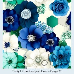 Twilight & Lime Hexagon Florals – Bild 33