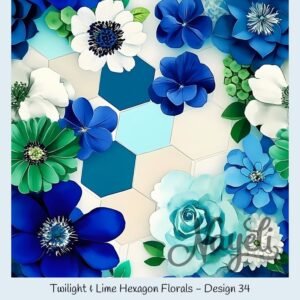 Twilight & Lime Hexagon Florals – Bild 35