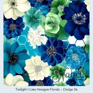 Twilight & Lime Hexagon Florals – Bild 37