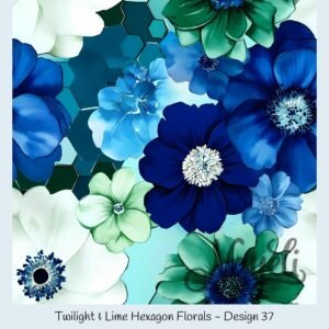 Twilight & Lime Hexagon Florals – Bild 38