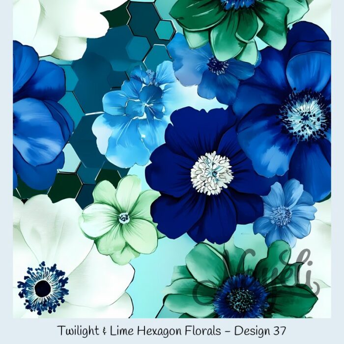 Twilight & Lime Hexagon Florals – Bild 38