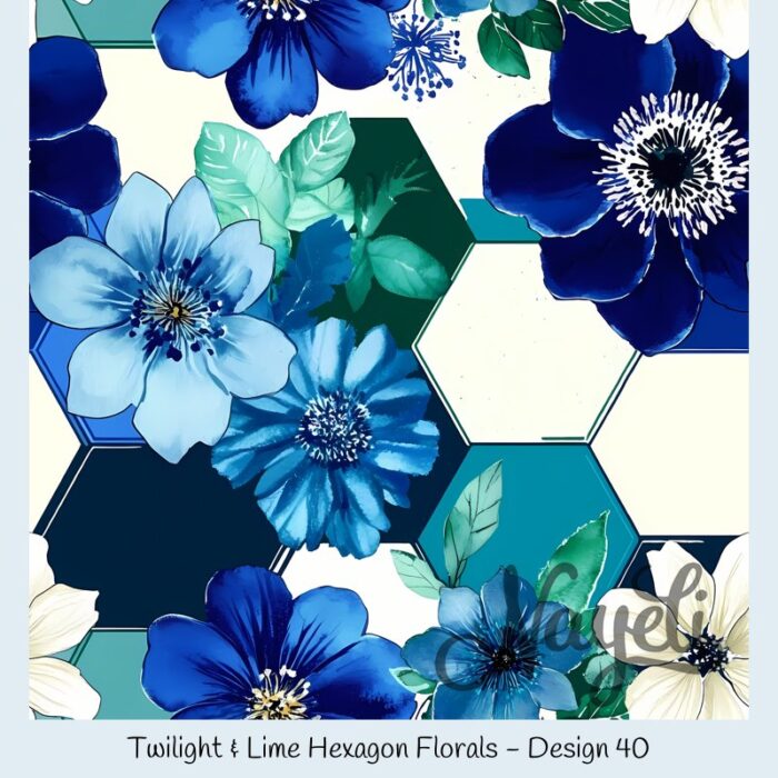 Twilight & Lime Hexagon Florals – Bild 41