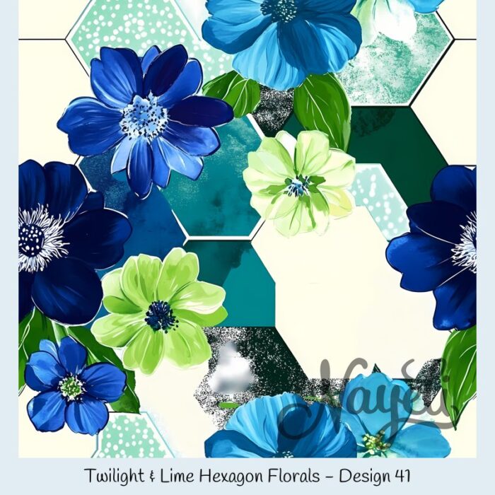 Twilight & Lime Hexagon Florals – Bild 42