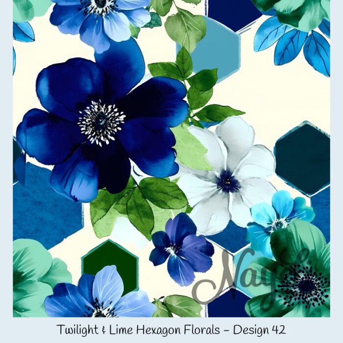 Twilight & Lime Hexagon Florals – Bild 43
