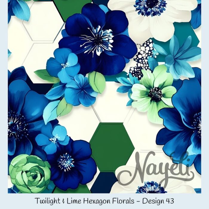 Twilight & Lime Hexagon Florals – Bild 44