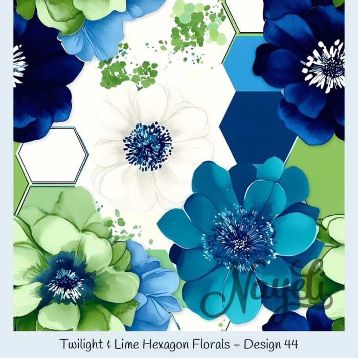 Twilight & Lime Hexagon Florals – Bild 45