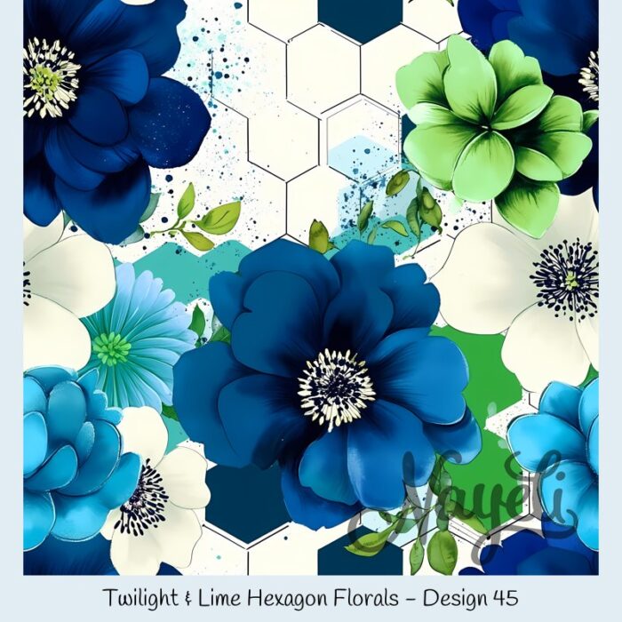 Twilight & Lime Hexagon Florals – Bild 46