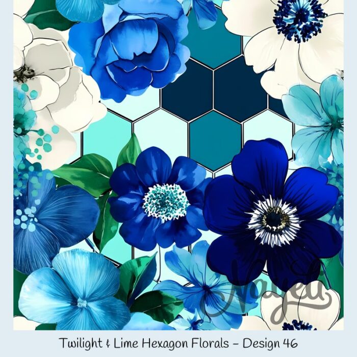 Twilight & Lime Hexagon Florals – Bild 47