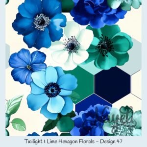 Twilight & Lime Hexagon Florals – Bild 48